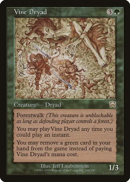 Vine Dryad, Magic card MMQ 284 — Mercadian Masques set