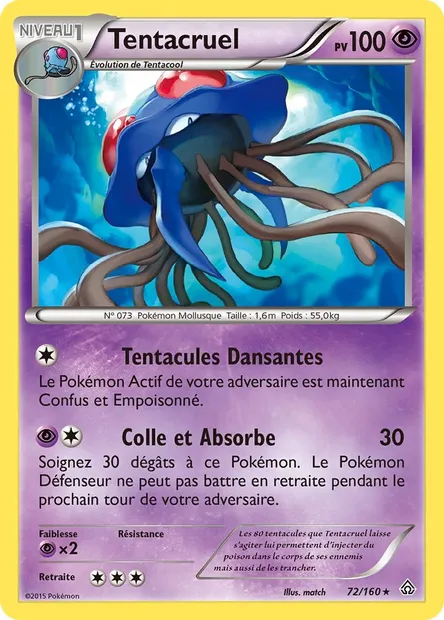Tentacruel, carte Pokémon PRC 72 — extension Primo-Choc