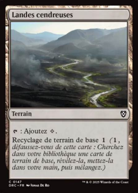 Landes cendreuses, carte Magic DRC 147 — extension Aetherdrift Commander