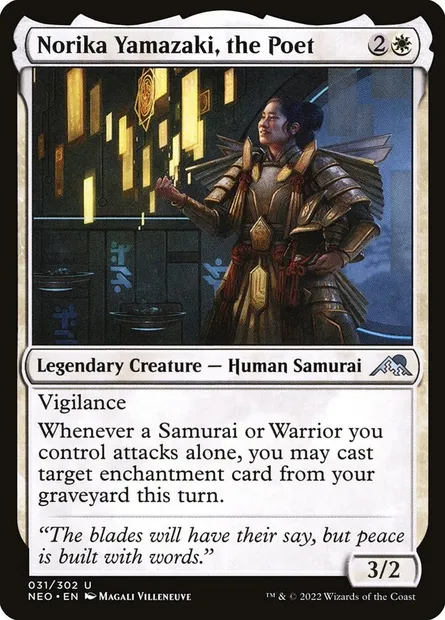 Norika Yamazaki, the Poet, Magic card NEO 31 — Kamigawa: Neon Dynasty set
