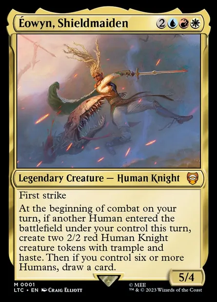 Éowyn, Shieldmaiden, Magic card LTC 1 — Tales of Middle-earth Commander set