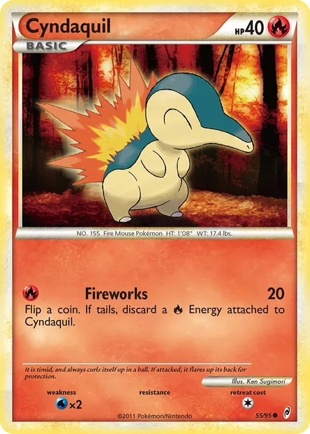 Cyndaquil, Pokémon card CL 55 — Call of Legends set