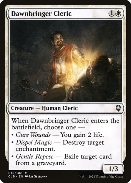Dawnbringer Cleric, Magic card CLB 15 — Commander Legends: Battle for Baldur's Gate set