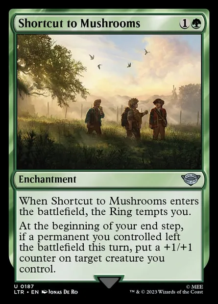 Shortcut to Mushrooms, Magic card LTR 187 — The Lord of the Rings: Tales of Middle-earth set