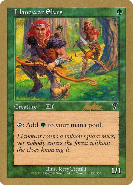 Elfes de Llanowar, carte Magic WC02 bk253 — extension World Championship Decks 2002