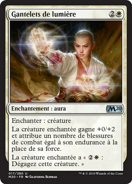 Gantelets de lumière, carte Magic M20 17 — extension Core Set 2020