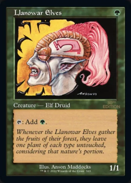 Elfes de Llanowar, carte Magic 30A 503 — extension 30th Anniversary Edition
