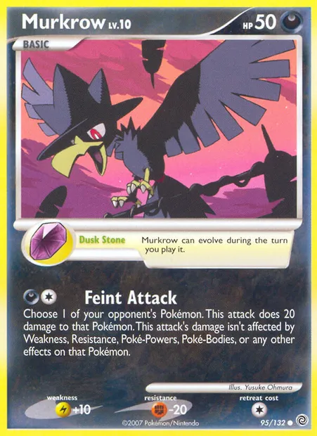 Murkrow, Pokémon card SW 95 — Secret Wonders set
