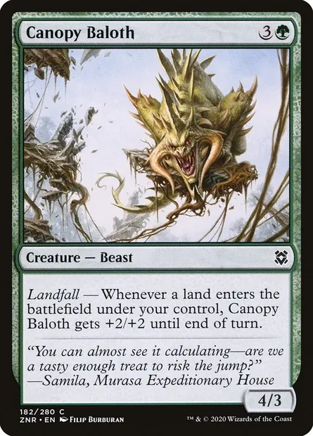 Canopy Baloth, Magic card ZNR 182 — Zendikar Rising set
