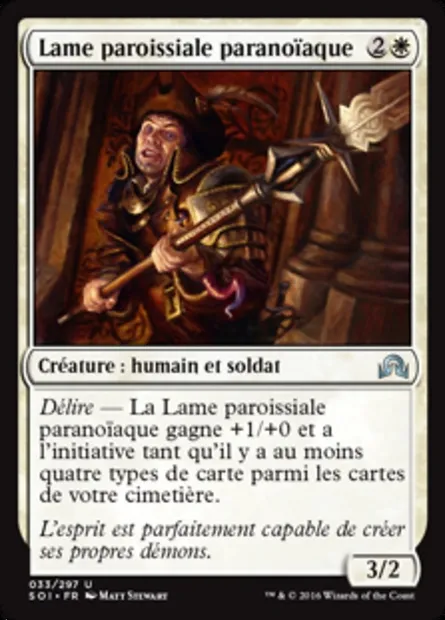 Lame paroissiale paranoïaque, carte Magic SOI 33 — extension Ténèbres sur Innistrad
