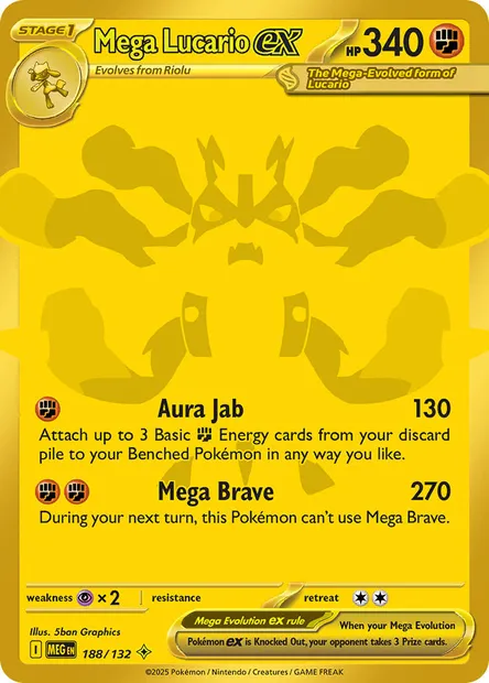 Mega Lucario ex, Pokémon card MEG 188 — Mega Evolution set