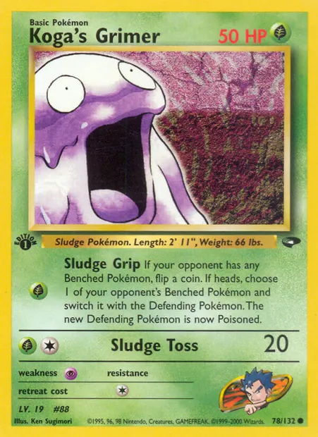 Koga's Grimer, carte Pokémon GC 78 — extension Gym Challenge