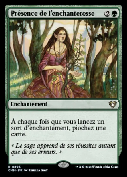Présence de l'enchanteresse, carte Magic CMM 893 — extension Commander Masters