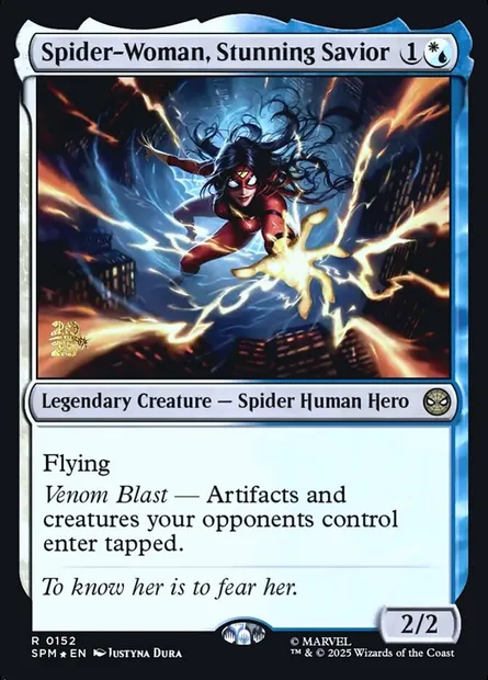 Spider-Woman, superbe sauveuse, carte Magic PSPM 152s — extension Marvel's Spider-Man Promos