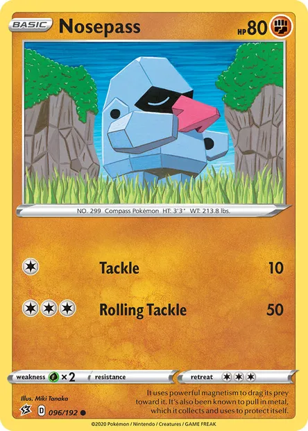 Nosepass, Pokémon card RCL 96 — Rebel Clash set