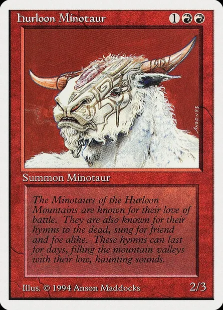 Hurloon Minotaur, Magic card SUM 159 — Summer Magic / Edgar set