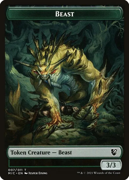 Beast, carte Magic TMIC 7 — extension Midnight Hunt Commander Tokens