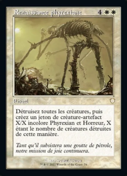 Renaissance phyrexiane, carte Magic BRC 74 — extension The Brothers' War Commander