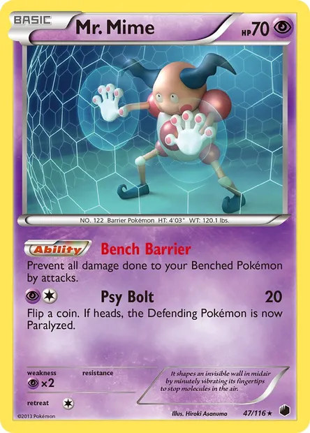 Mr. Mime, Pokémon card PLF 47 — Plasma Freeze set