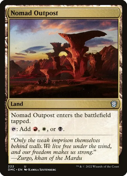 Nomad Outpost, Magic card DMC 222 — Dominaria United Commander set