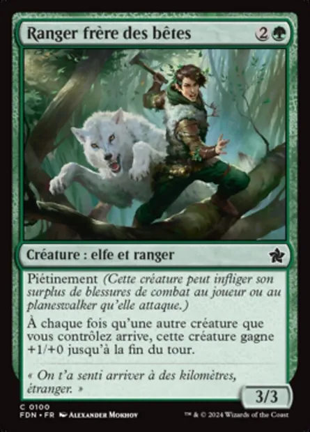 Ranger frère des bêtes, carte Magic FDN 100 — extension Foundations