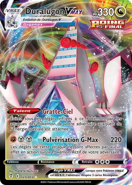 Duralugon VMAX, carte Pokémon EVS 123 — extension Évolution Céleste