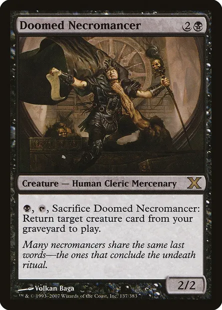 Doomed Necromancer, Magic card 10E 137 — Tenth Edition set