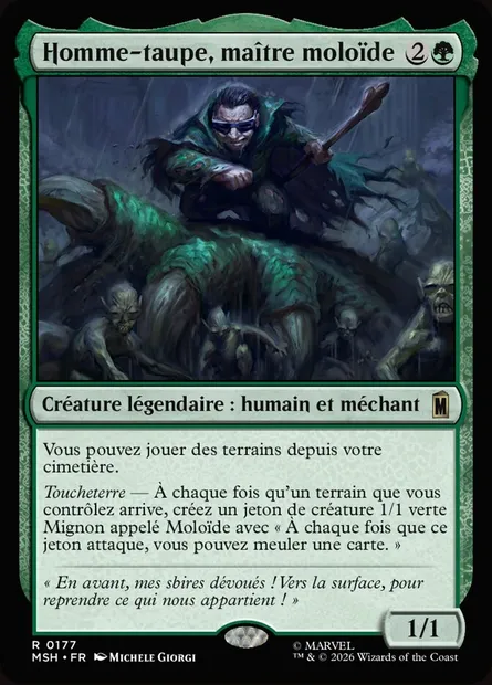 Homme-taupe, maître moloïde, carte Magic MSH 177 — extension Marvel Super Heroes