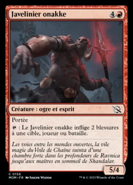 Javelinier onakke, carte Magic MOM 156 — extension L'invasion des machines