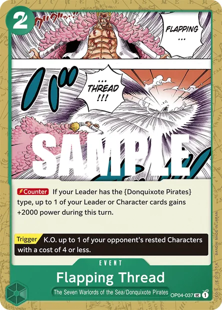 Flapping Thread, carte One Piece OP04-037 — extension KINGDOMS OF INTRIGUE