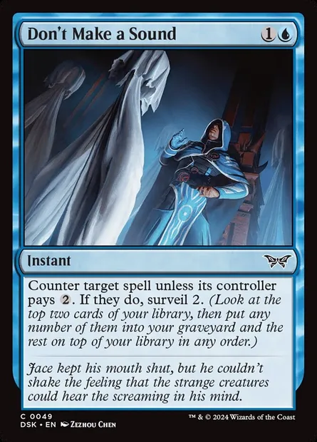 Don't Make a Sound, Magic card DSK 49 — Duskmourn: House of Horror set