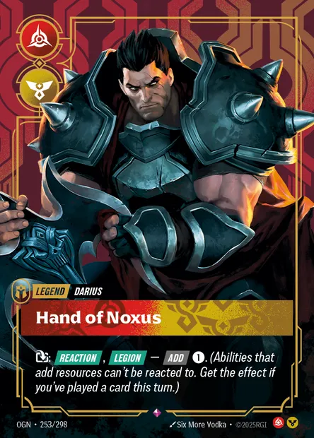 Hand of Noxus, carte Riftbound OGN 253 — extension Origins
