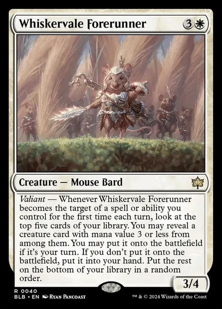 Whiskervale Forerunner, Magic card BLB 40 — Bloomburrow set