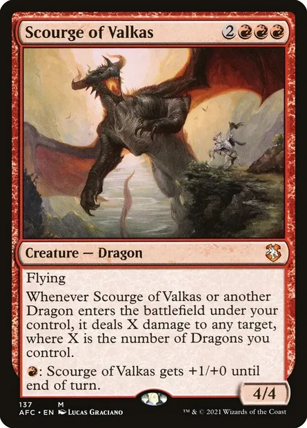 Scourge of Valkas, Magic card AFC 137 — Forgotten Realms Commander set