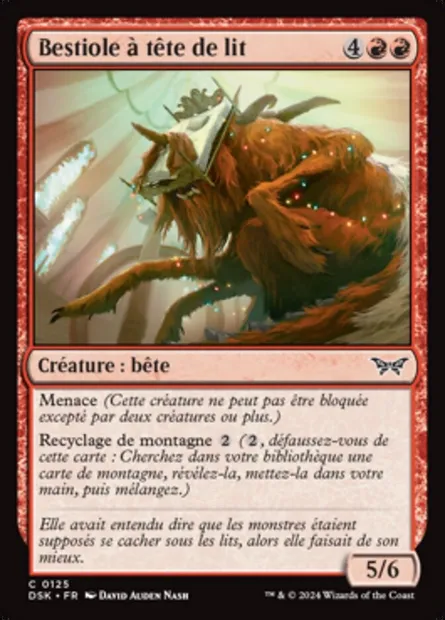 Bestiole à tête de lit, carte Magic DSK 125 — extension Duskmourn: House of Horror