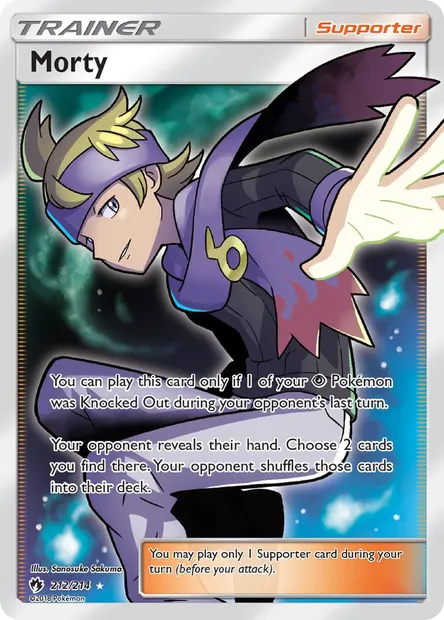 Morty, Pokémon card LOT 212 — Lost Thunder set