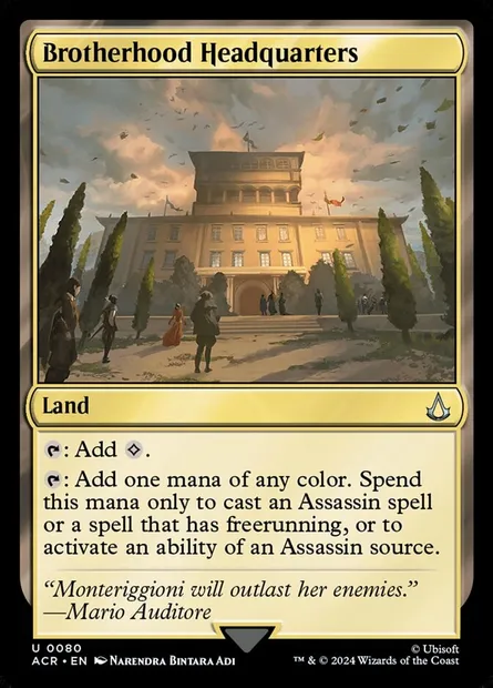 Brotherhood Headquarters, Magic card ACR 80 — Assassin's Creed set