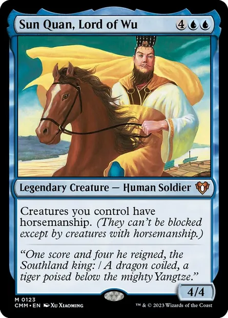 Sun Quan, Lord of Wu, Magic card CMM 123 — Commander Masters set