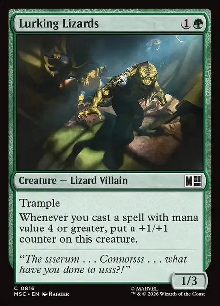 Lurking Lizards, Magic card MSC 816 — Marvel Super Heroes Commander set
