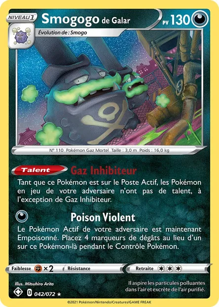 Smogogo de Galar, carte Pokémon SHF 42 — extension Destinées Radieuses