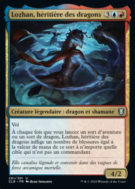 Lozhan, héritière des dragons, carte Magic CLB 281 — extension Commander Légendes : la bataille de la Porte de Baldur