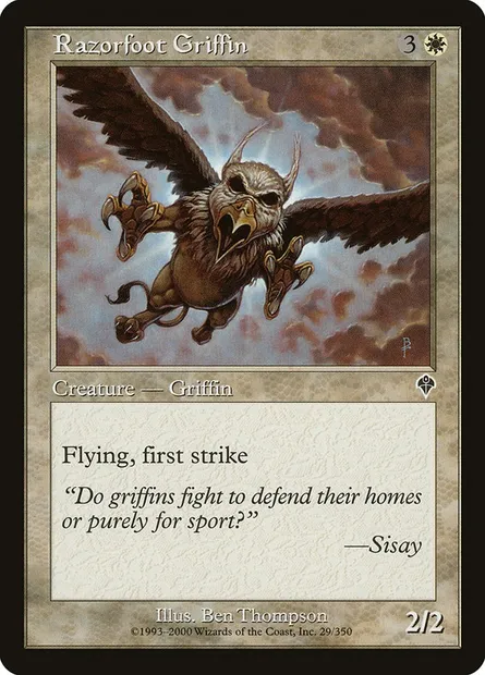 Griffon serres-rasoir, carte Magic INV 29 — extension Invasion