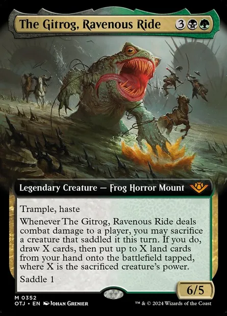 The Gitrog, Ravenous Ride, Magic card OTJ 352 — Outlaws of Thunder Junction set