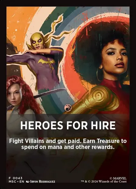 Héros à Louer, carte Magic FMSC 43 — extension Marvel Super Heroes Jumpstart Front Cards