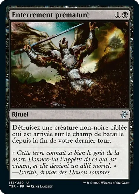 Enterrement prématuré, carte Magic TSR 131 — extension Spirale Temporelle Remastered