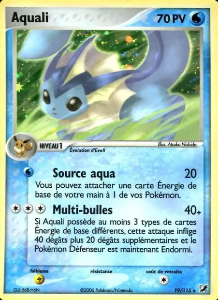 Aquali, carte Pokémon UF 19 — extension EX Forces Cachées