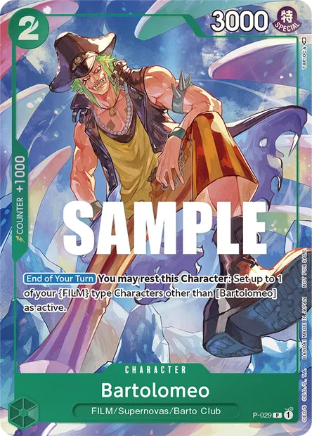 Bartolomeo, carte One Piece P-029 — extension Carte promo
