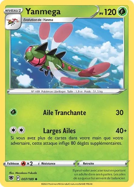 Yanmega, carte Pokémon ASR 007 — extension Astres Radieux