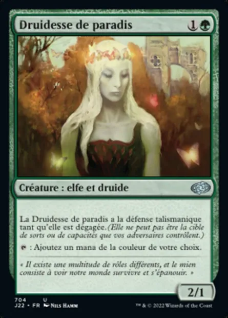 Druidesse de paradis, carte Magic J22 704 — extension Jumpstart 2022