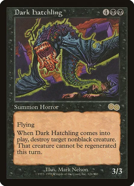 Dark Hatchling, Magic card USG 126 — Urza's Saga set